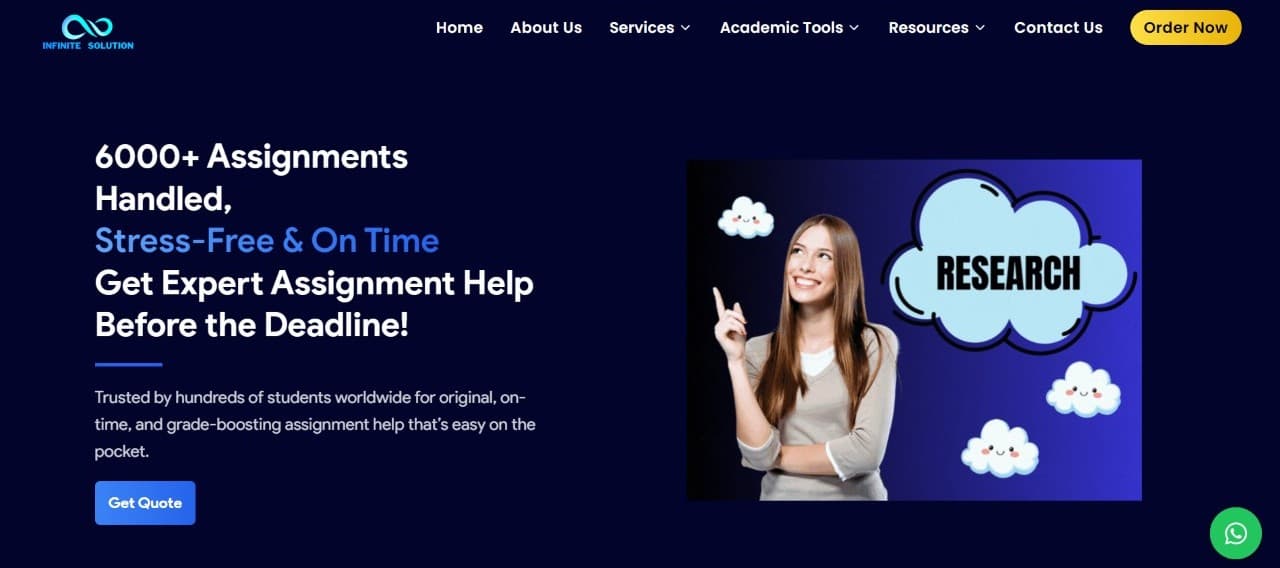 Infinite Solutions — Education website preview by Velotix Tech